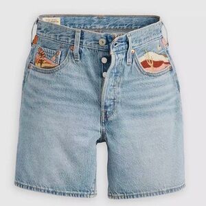 Levi's Embroidered Denim Shorts